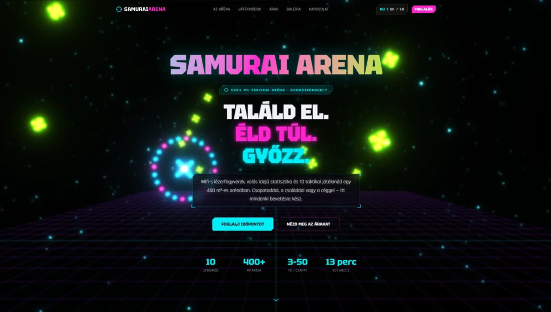 SAMURAI ARENA weboldal terve