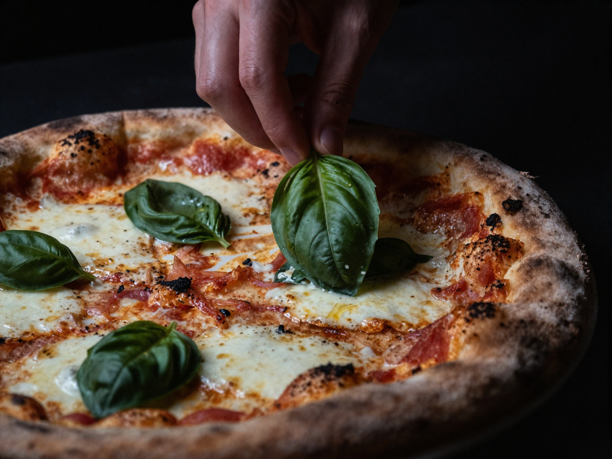 Bazsalikom levél a pizzára