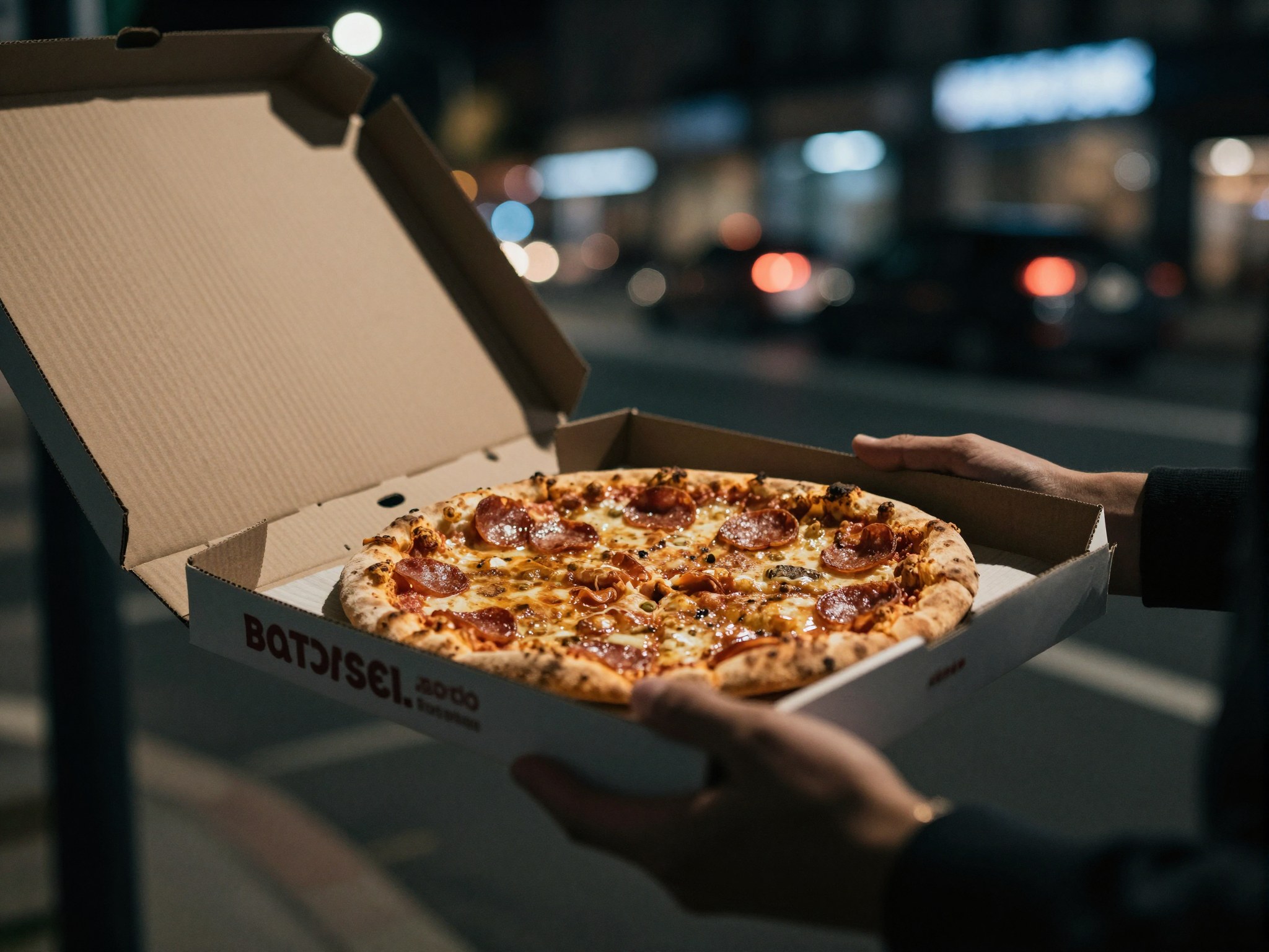 Pepperóni pizza az utcán